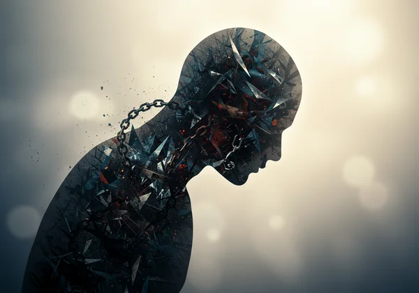 Abstract representation of internalized emotions and self-blame