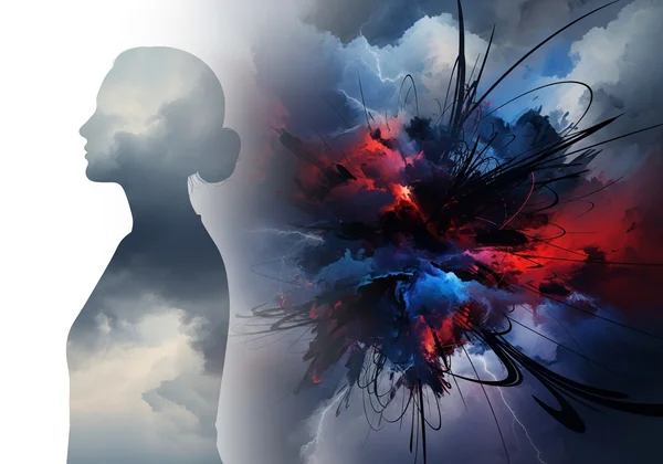 Person calm outside, stormy inside, represents quiet BPD