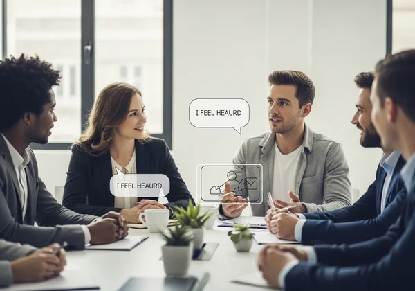 Colleagues communicating effectively at work