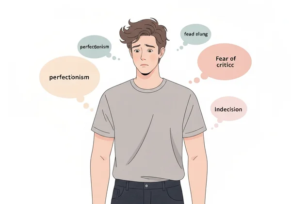 Illustration of anxious, perfectionist traits