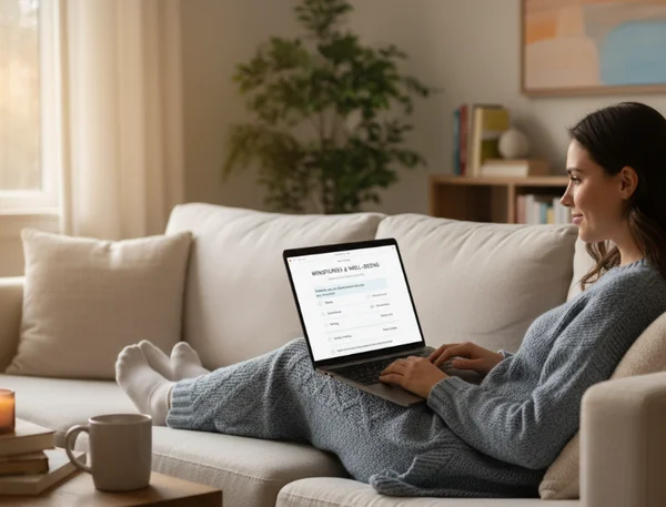 A person using an online assessment tool to reflect on personality traits