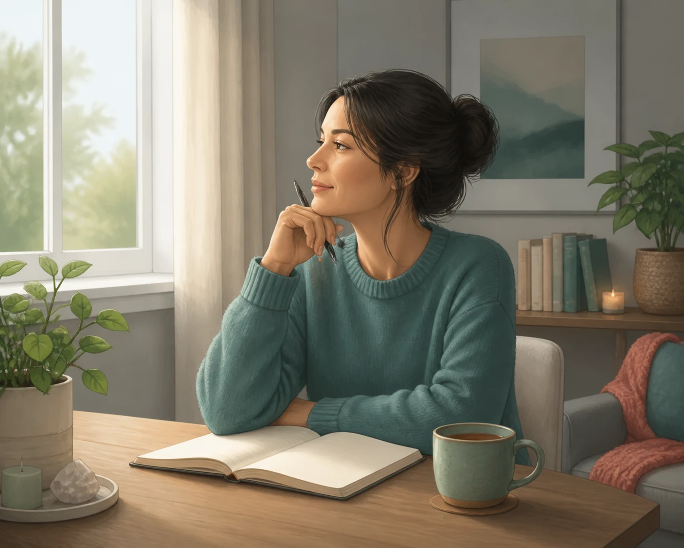 Calm reflection after emotional stress